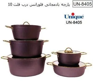 سرویس قابلمه 10 پارچه بدنه بادمجانی فلورانس یونیک - Image 3