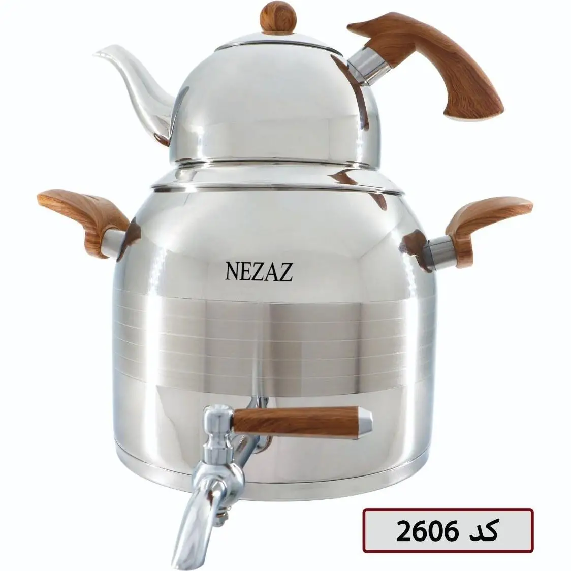 Tt-c-5VxAM9VYkW_ کتری قوری 5 لیتری نزاز دسته طرح چوب کد 2606 - Image 1