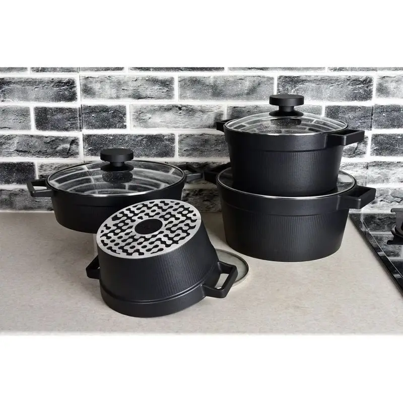 سرویس قابلمه یونیک دیاموند مشکی 8 پارچه مدل 8500 - Image 4
