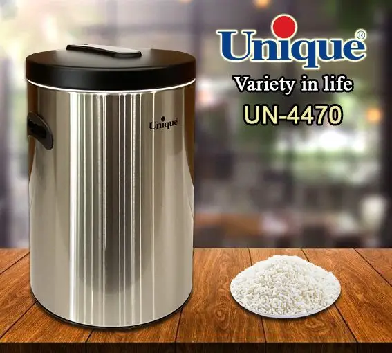 سطل برنج 16 کیلویی استیل بدون پیمانه یونیک مدل UN-4470 - Image 2