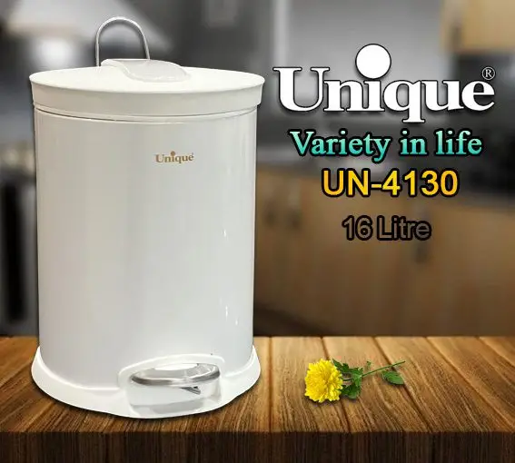 سطل زباله 16 لیتر سفید یونیک مدل 4130 - Image 2