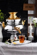 سماور برقی عالی نسب مدل سارینا نفیس طلایی حجم 5/5 لیتر - Image 2