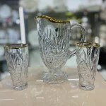 پارچ و لیوان خورشیدی لب طلا - Image 4