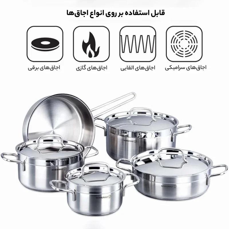 سرویس قابلمه 9 پارچه کرکماز مدل Alfa کد A1660 - Image 4