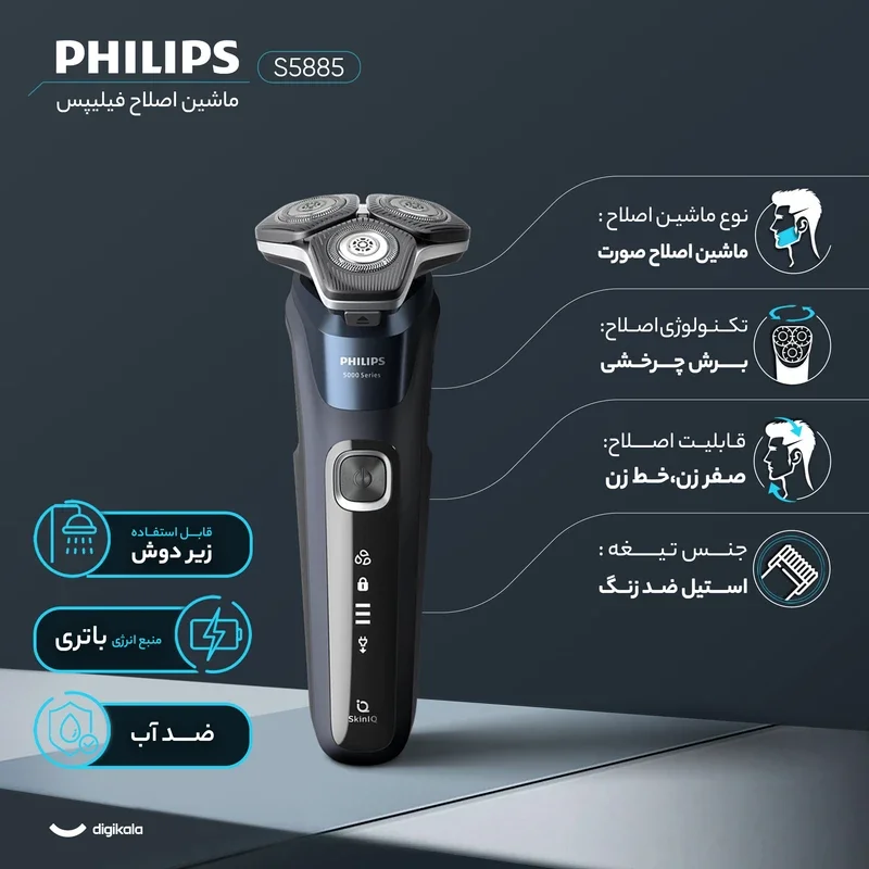 ماشین اصلاح موی صورت فیلیپس مدل S5885 - Image 3