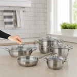 سرویس قابلمه استیل 9 پارچه دستی لوکس - Image 2